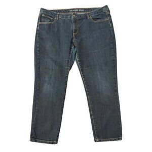 Lands' End Women’s Slim Ankle Blue Jeans - Size 18, Cotton Blend